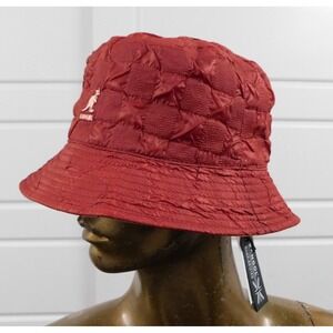Kangol K5303 Red Pucker Check Bucket Hat sz S NWT